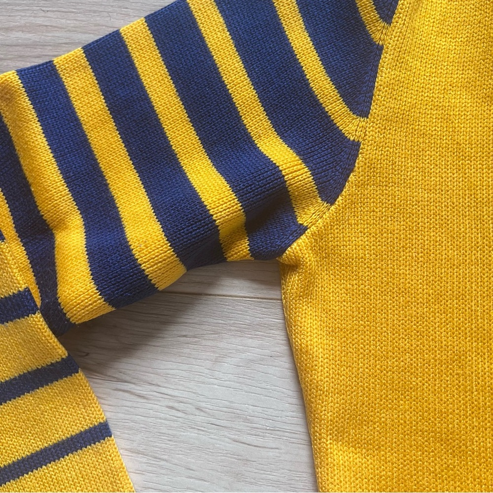 Meister Retro Ski Sweater with Navy Striped Sleeves